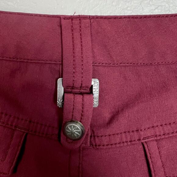 Athleta Low Rise Dipper Maroon Cargo Bootcut Stretch Nylon Gorpcore Pant Size 2 - Picture 8 of 10